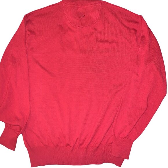 Orvis Merino Wool Blend Sweater Mens XL Red Quarter Zip Preppy Cuffed Preppy - Picture 5 of 7